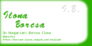 ilona borcsa business card